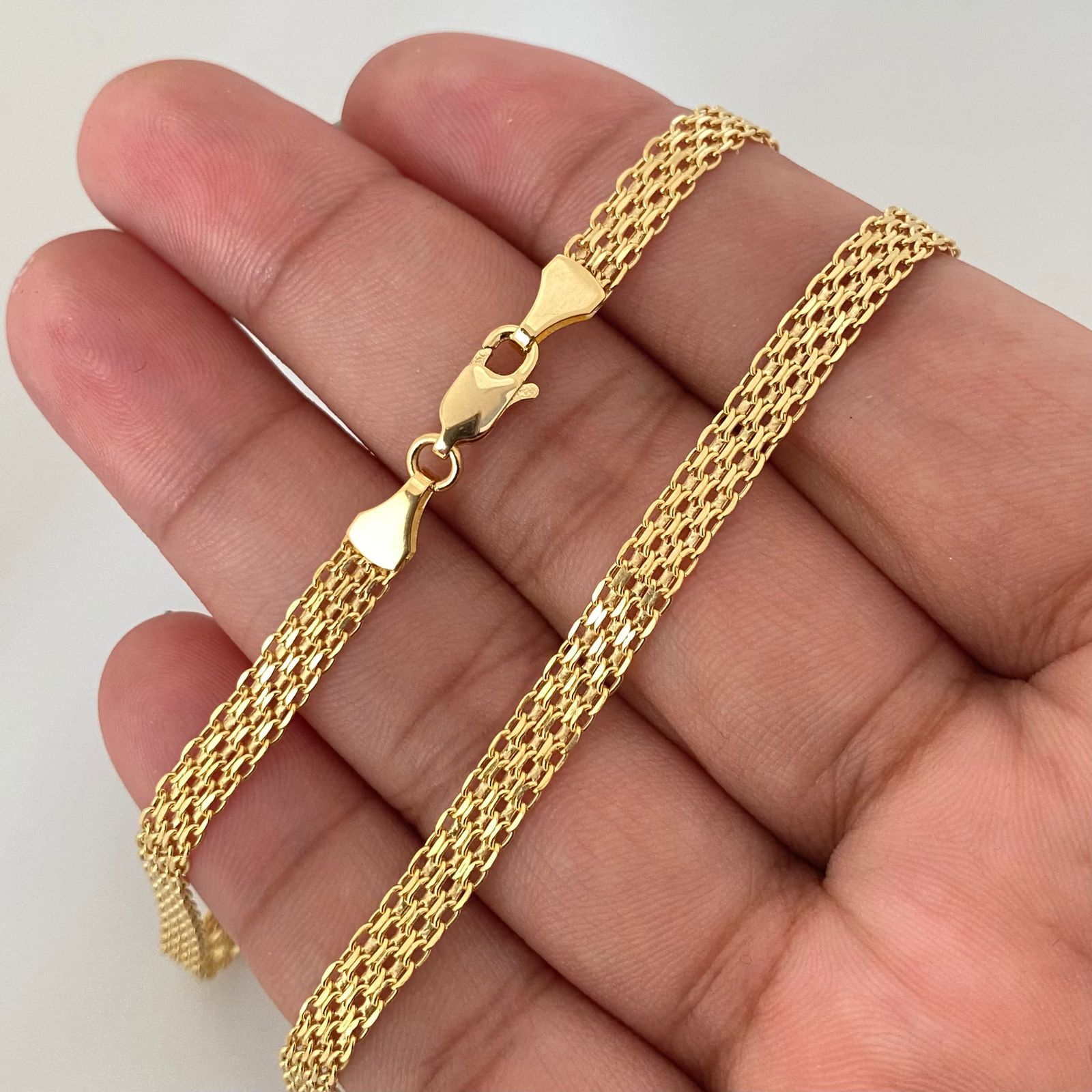 Cadena It china doble carril Oro amarillo 18k +1 / 7,55 Gr / 4,55 mm / 60 Cm